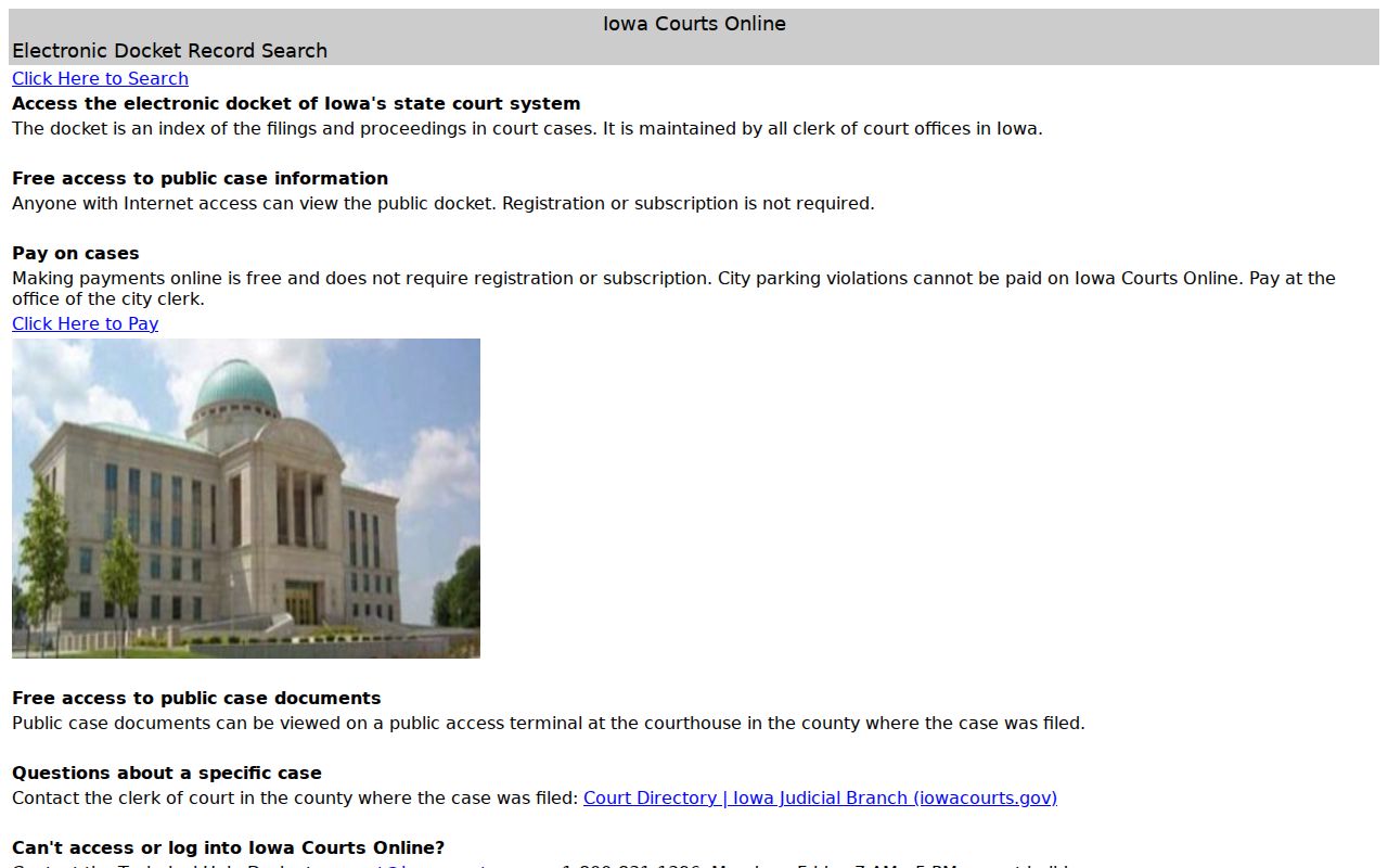 Iowa Courts public search for Harrison County court cases
