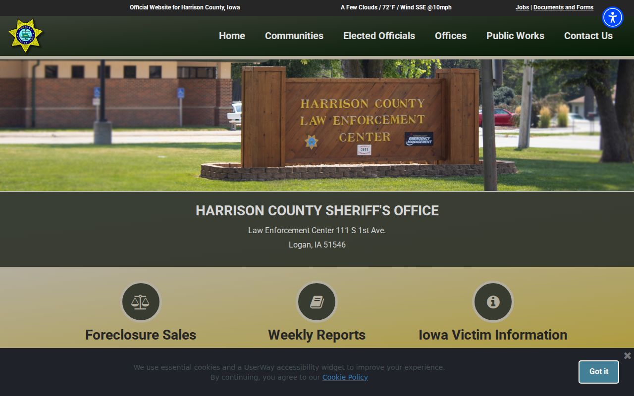 Harrison County sheriff criminal and booking records office